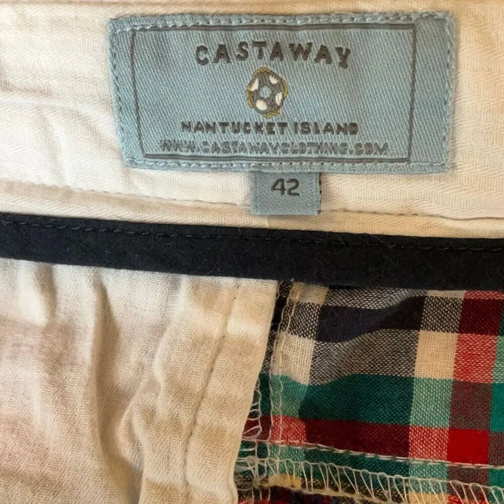 Men’s Preppy Castaway Nantucket Island Madras Plaid Shorts, 42